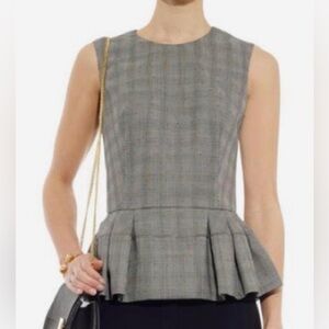 Alexander McQueen Gray Sleeveless Peplum Top